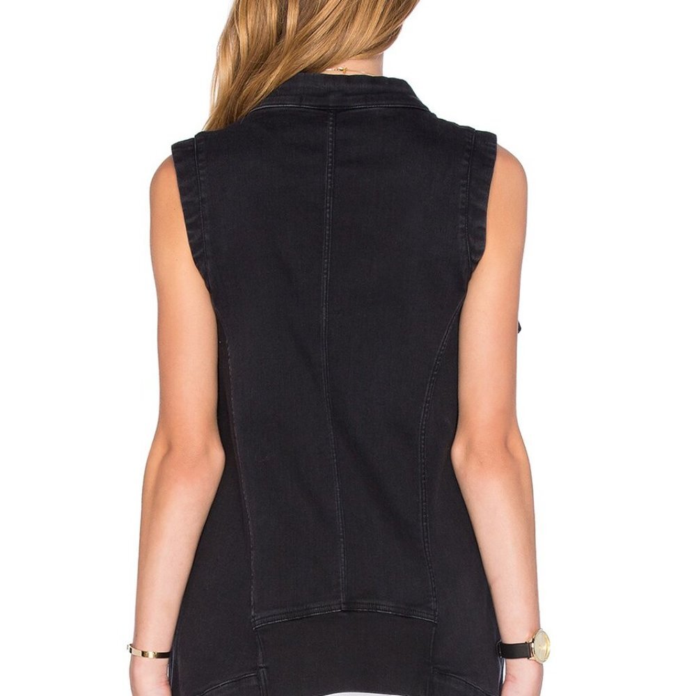 Rare NWT Fine by Superfine Black denim Raven Vest‎ - Picture 4 of 12